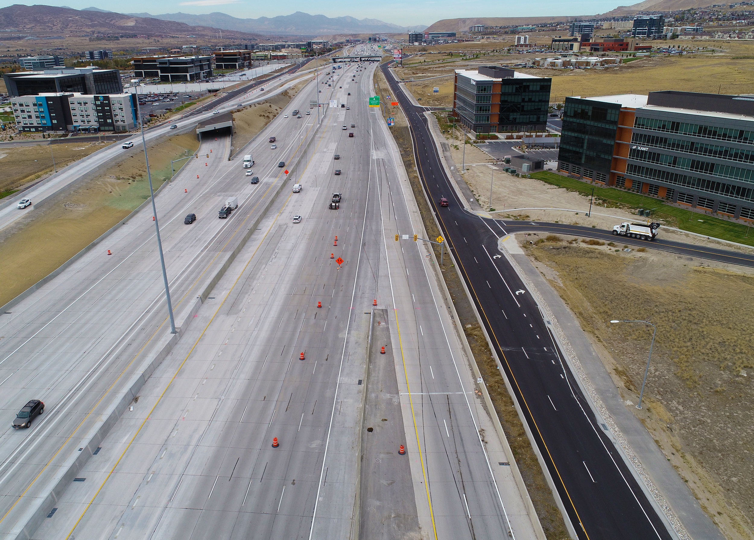 The I-15 Tech Corridor project added lanes in each direction to improve traffic flow.