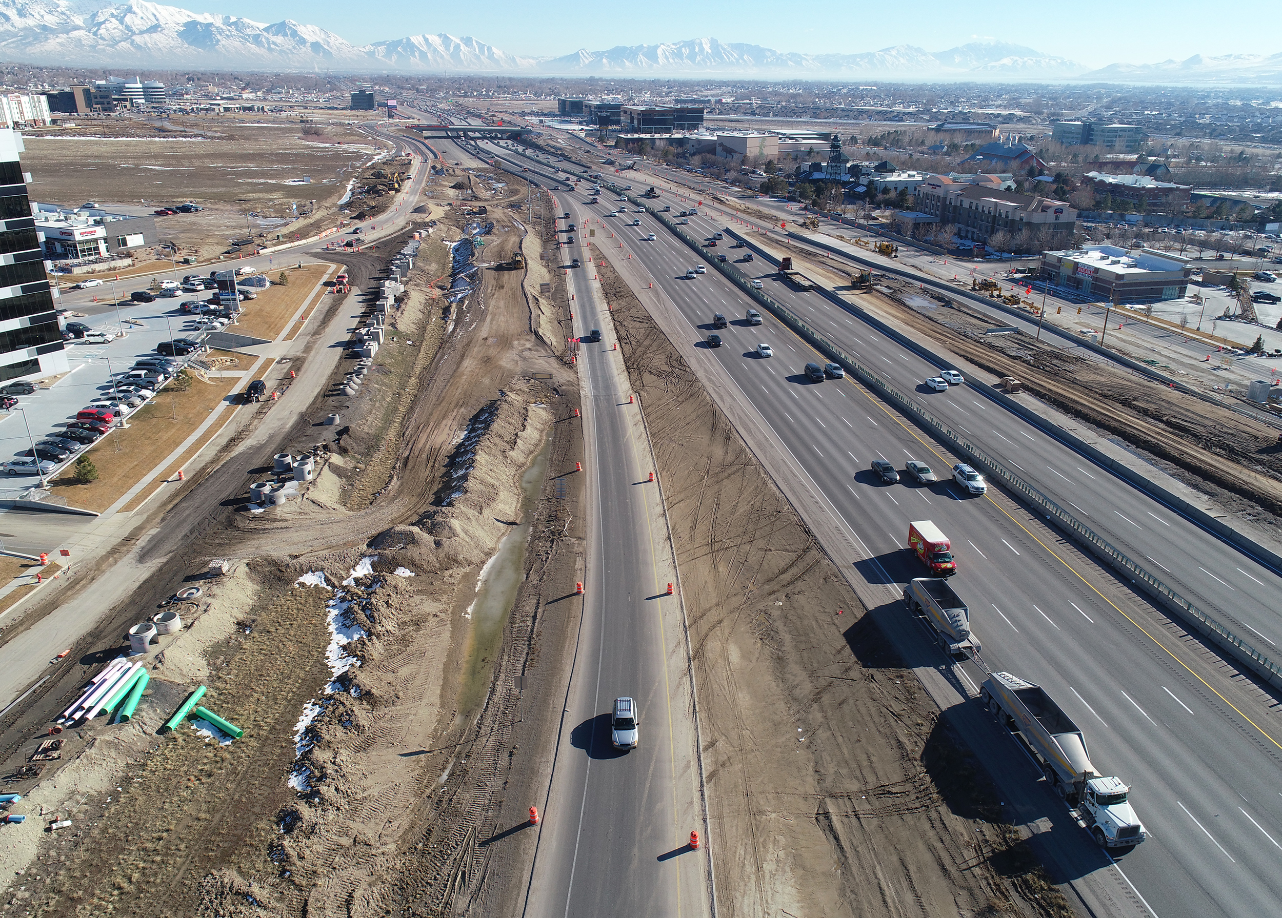 Extensive drainage systems were installed as a part of the I-15 Tech Corridor improvements.