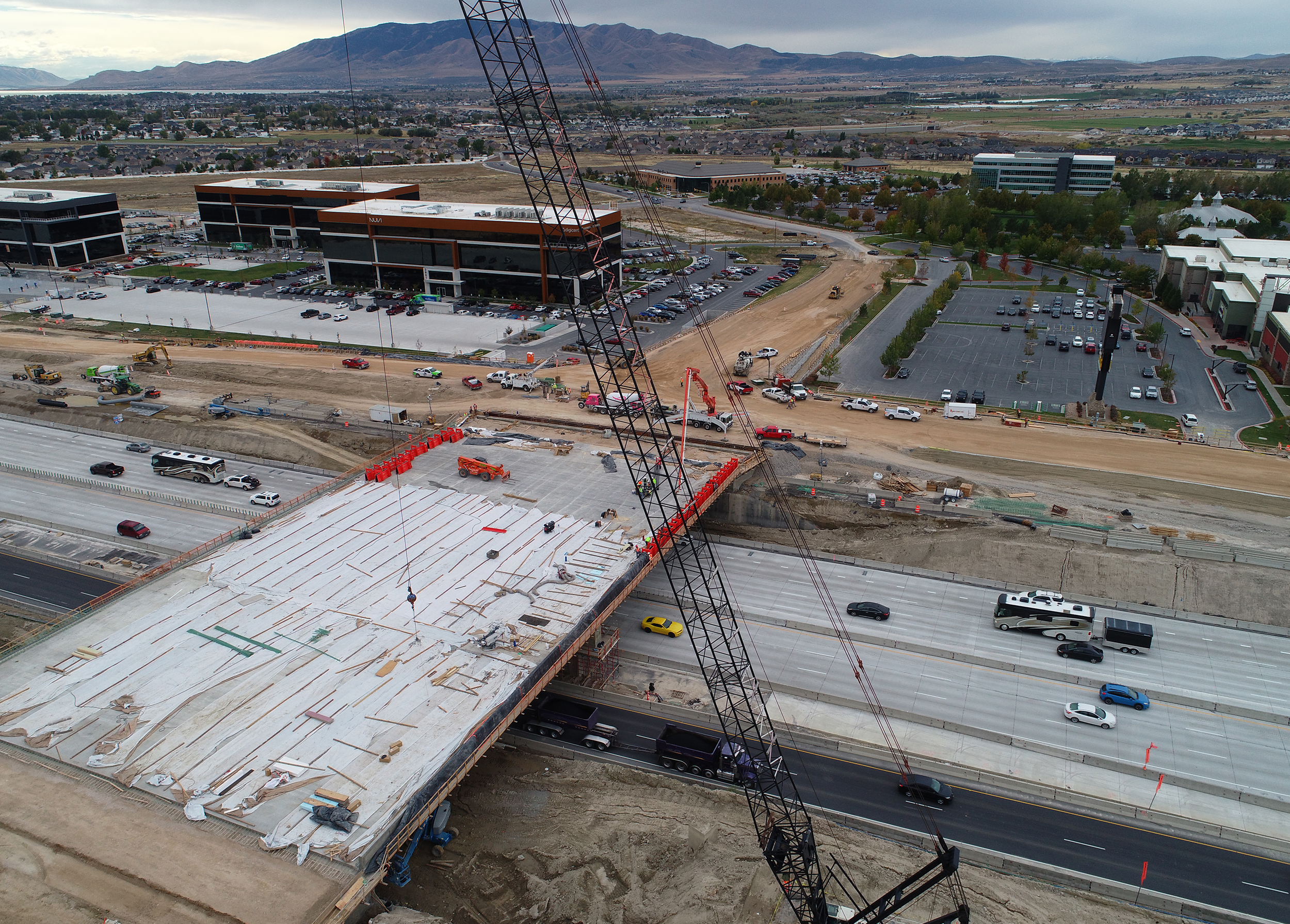 Construction on one of 13 bridges included in the I-15 Technology Corridor in Utah.