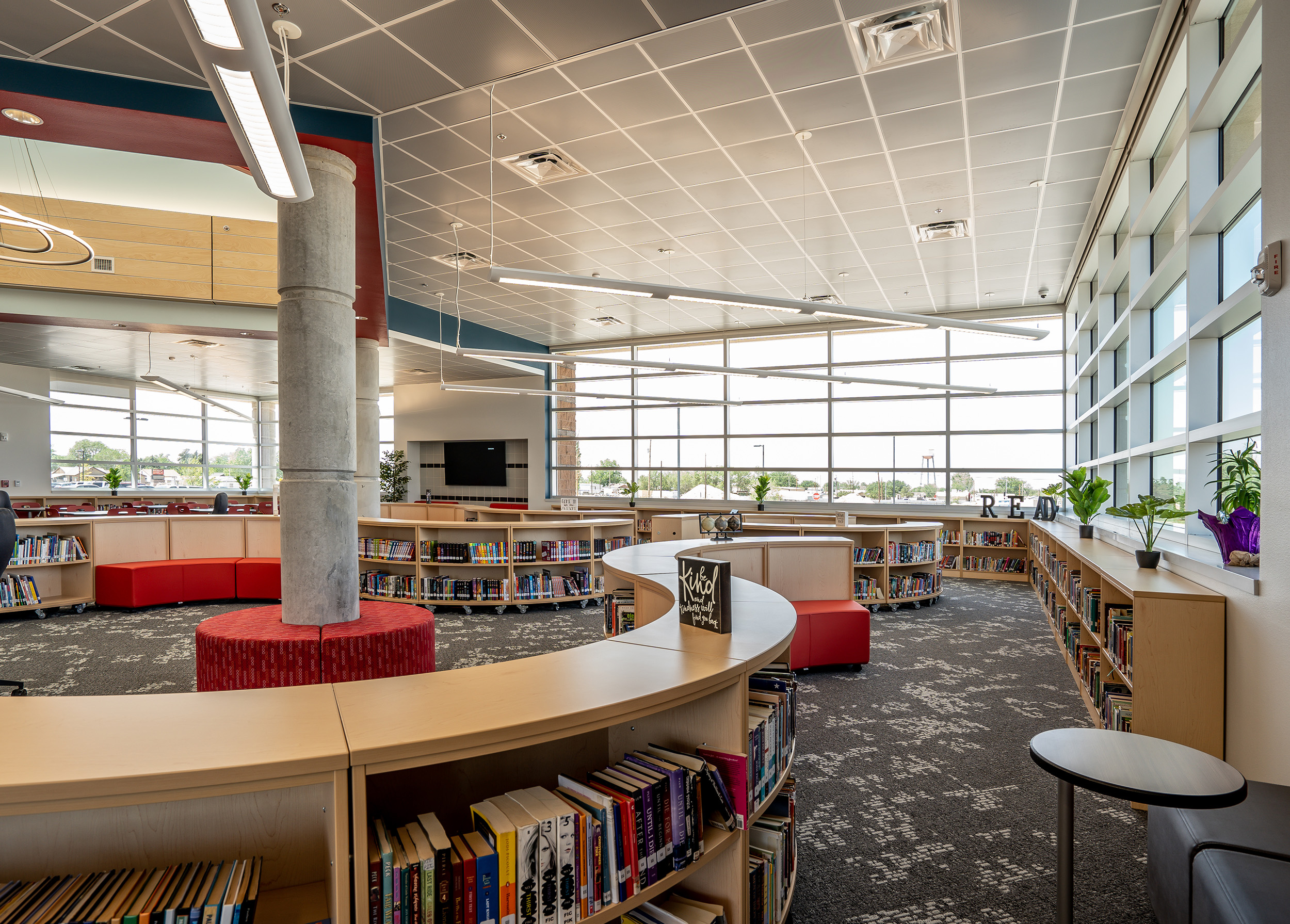 The classrooms at Caton Middle School offer natural and electric lighting to support energy efficacy.