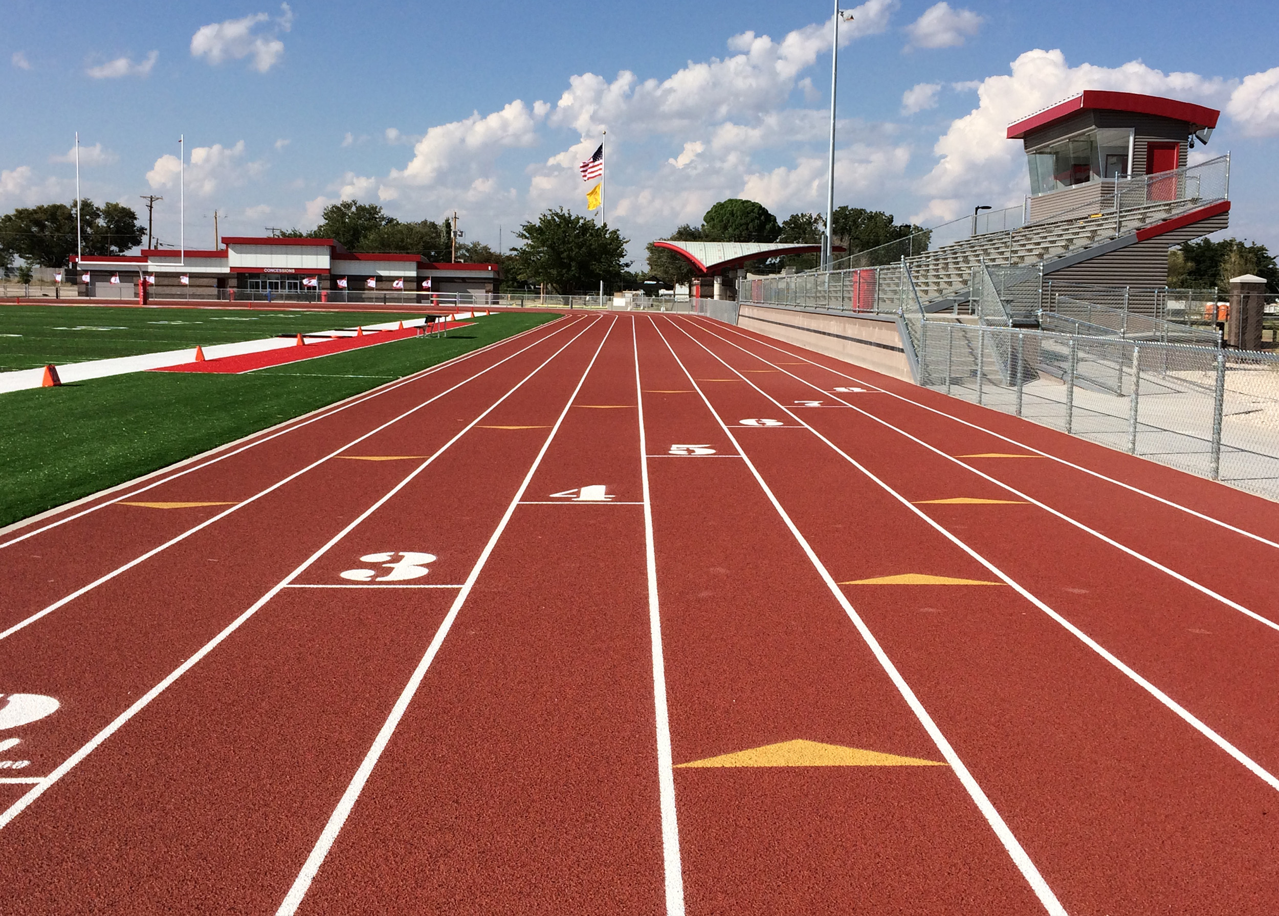 A new track was relocated and reconfigured as a part of the improved Athletic Complex. 