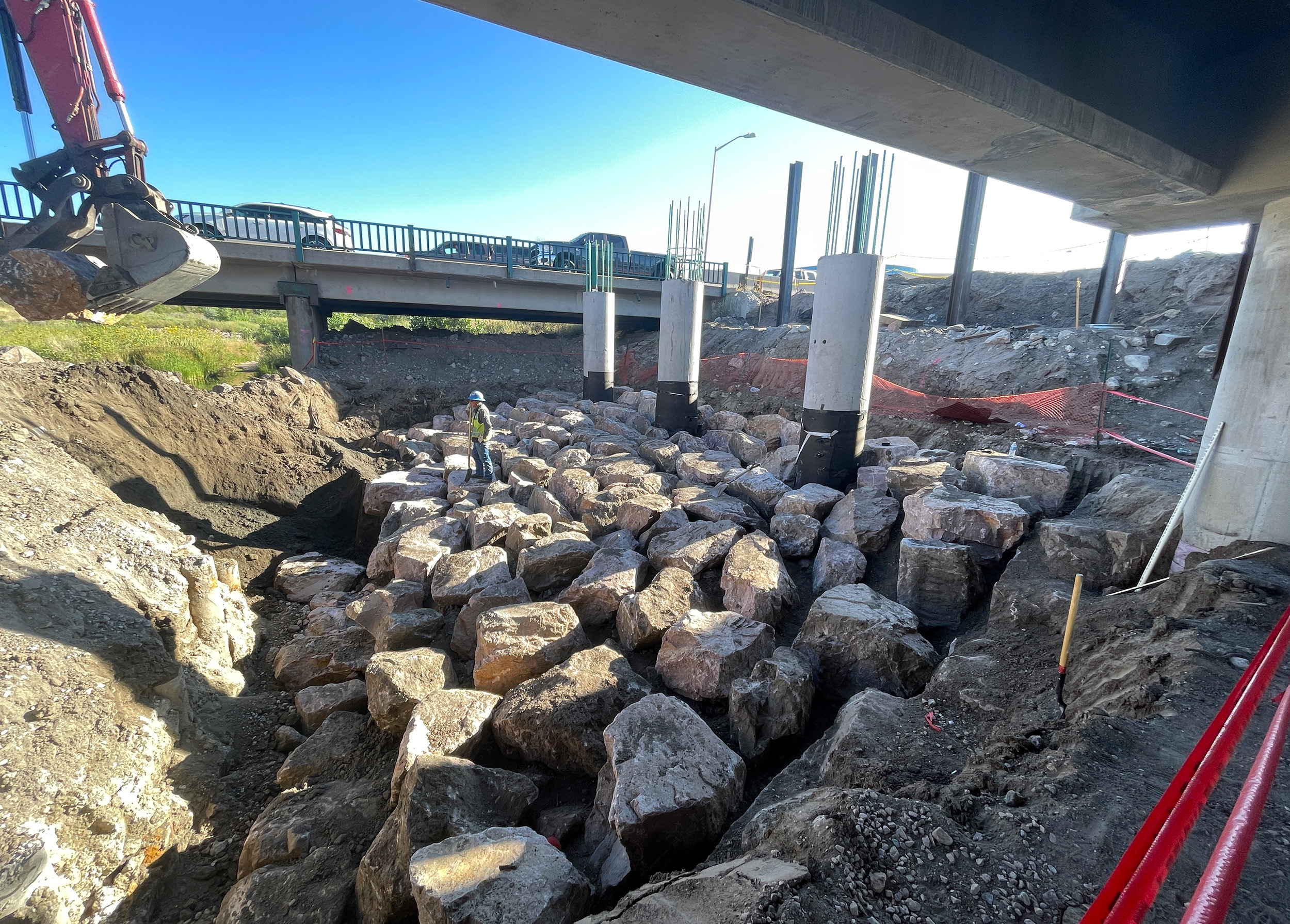 Erosion control near the new Platte Ave Bridge.