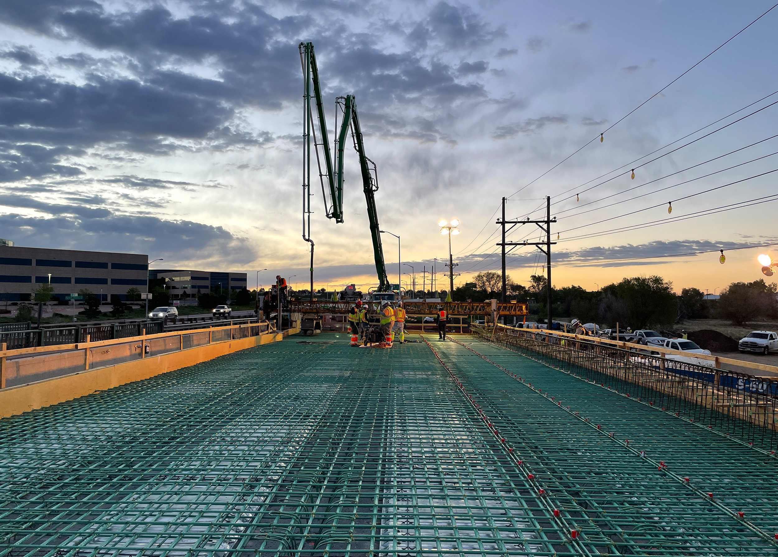 Deck pour of the new Platte Ave Bridge.