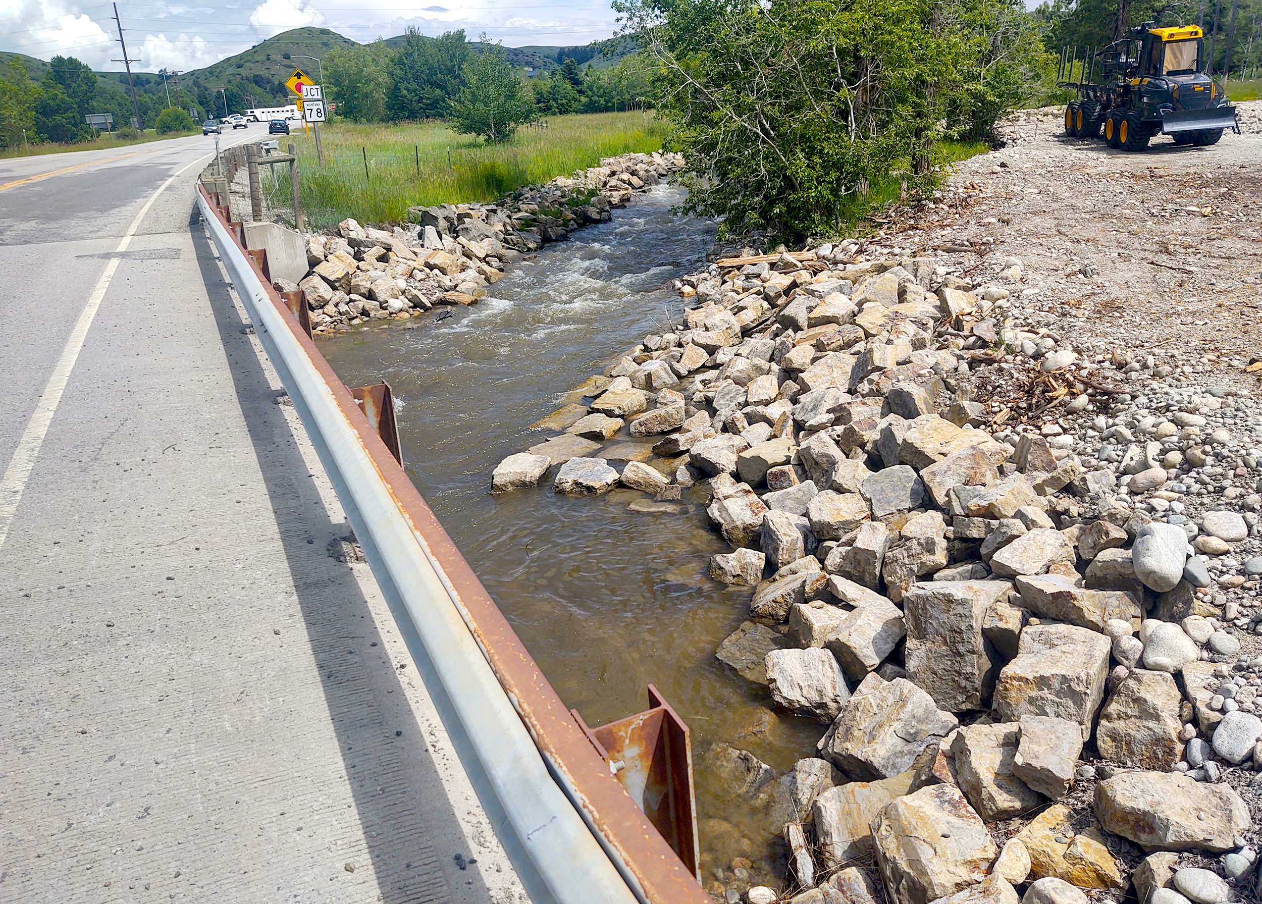 Emergency services were provided to repair bridges and retaining walls damaged by the 2022 flooding before tourist season. 