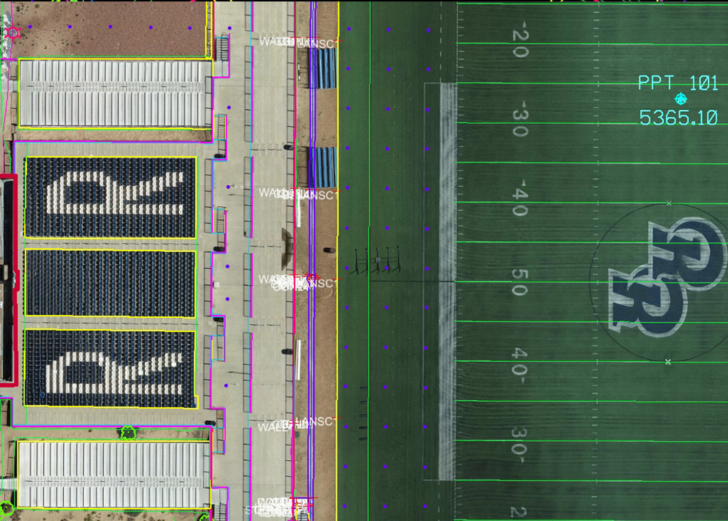 The geospatial team developed an auto-correlated point cloud and orthophotography to extract planimetric features and topography.