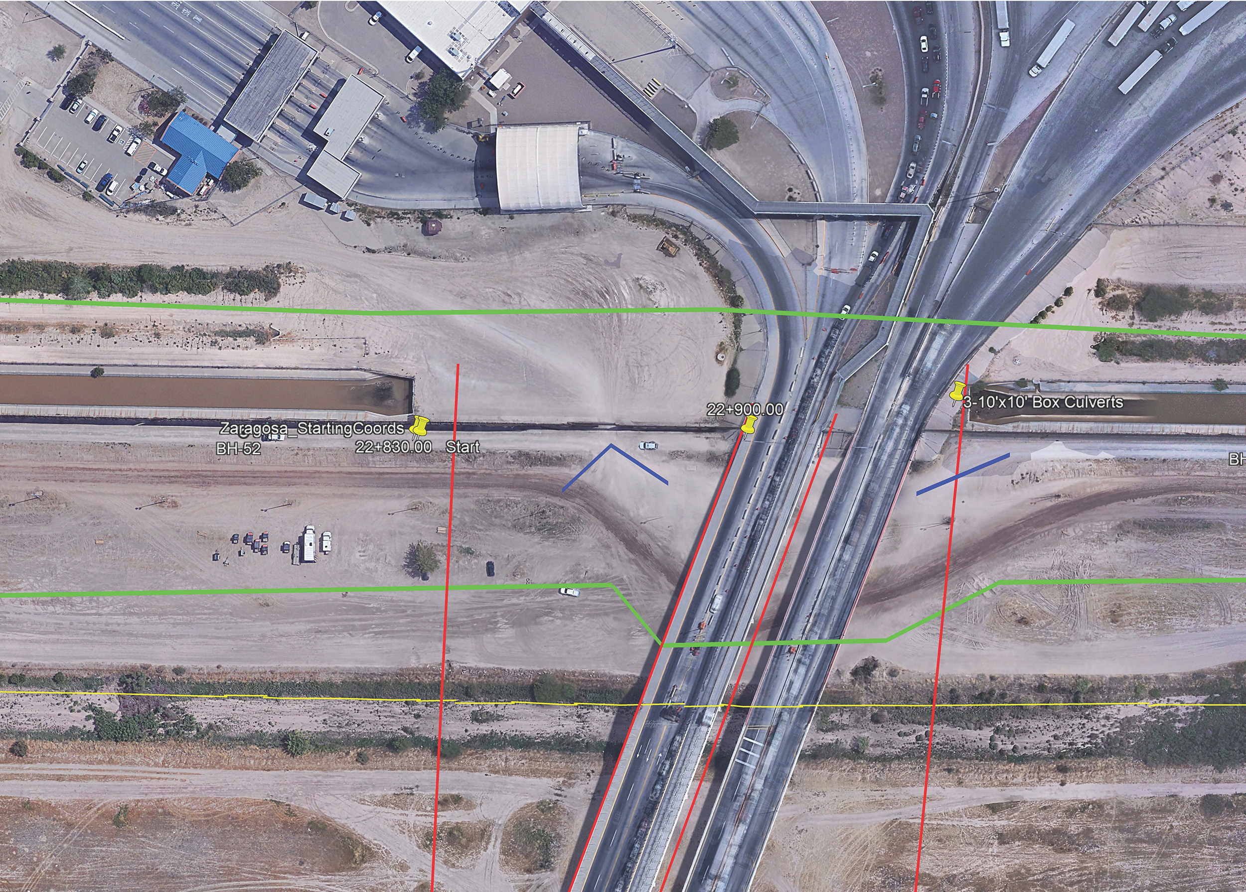 The levee section is approximately 1.15 miles in length, from approximately 330 feet upstream of the Ysleta- Zaragosa International Bridge.
