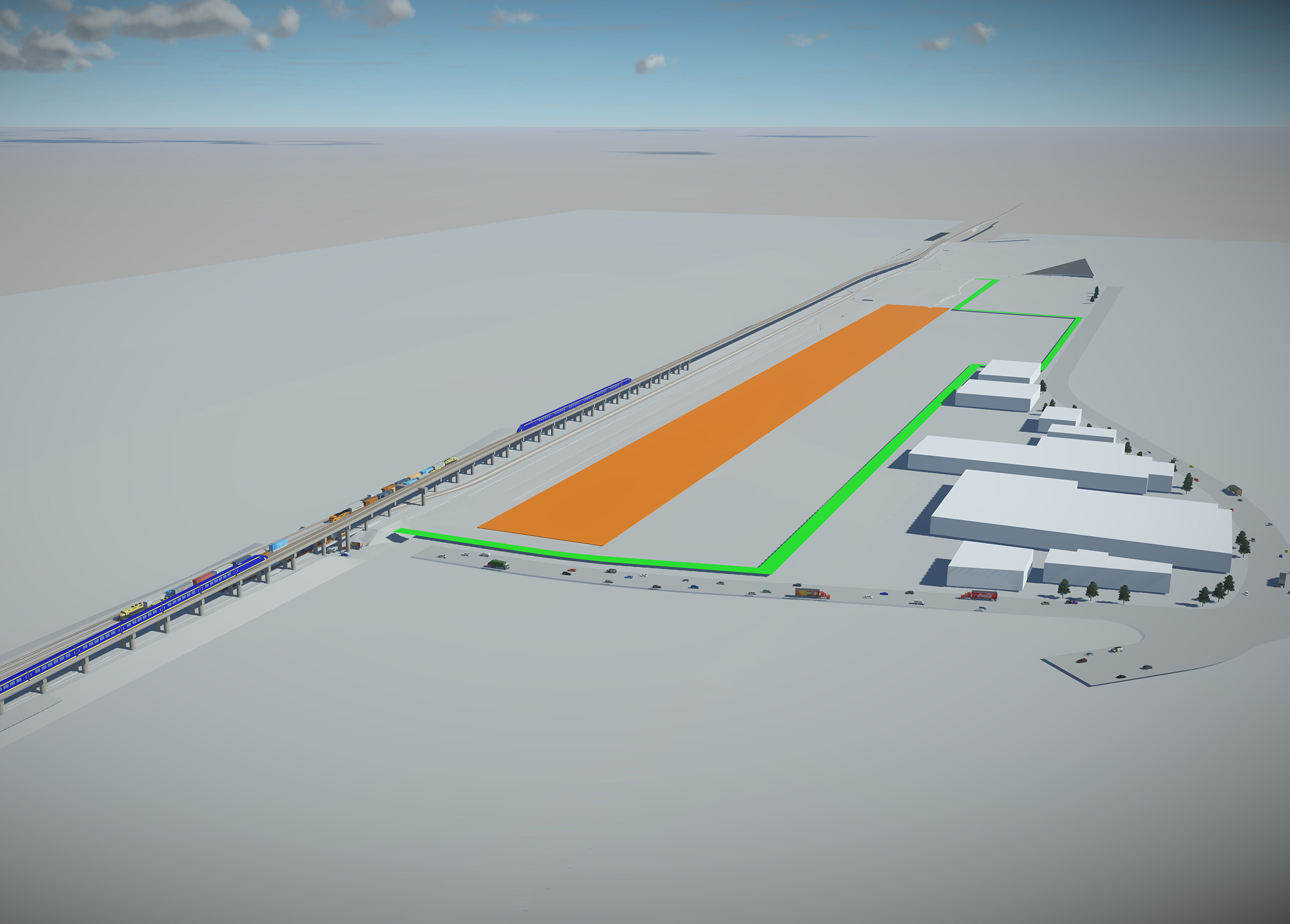 BNSF California High-Speed Rail rendering.