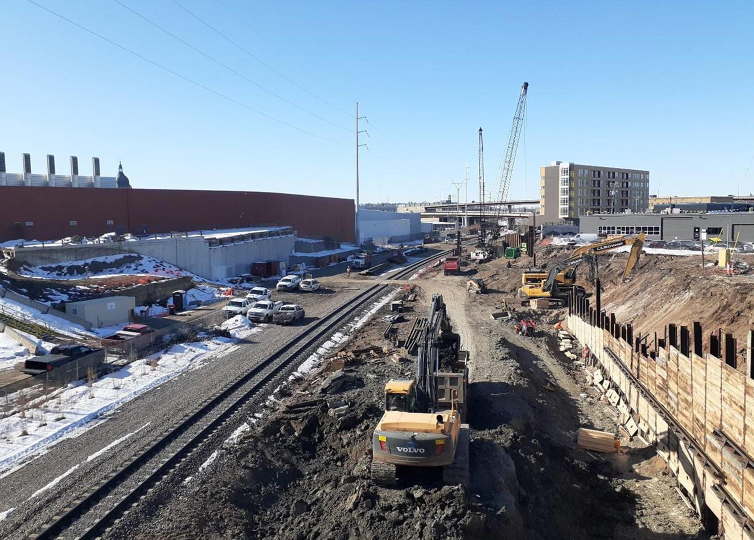 BNSF Southwest Light Rail Transit under construction.
