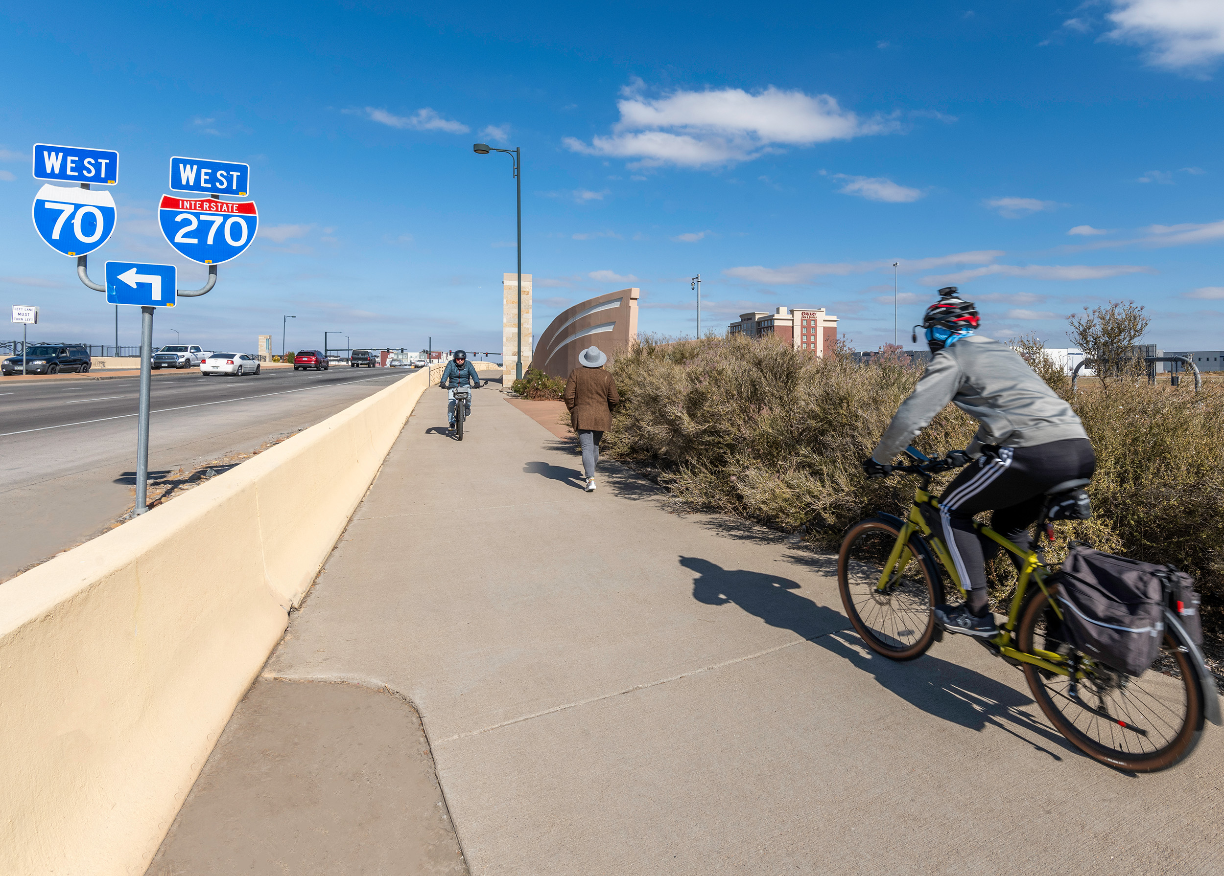The Central Park Boulevard Bridge serves as the gateway to Denver for those traveling from the east and the Denver International Airport.