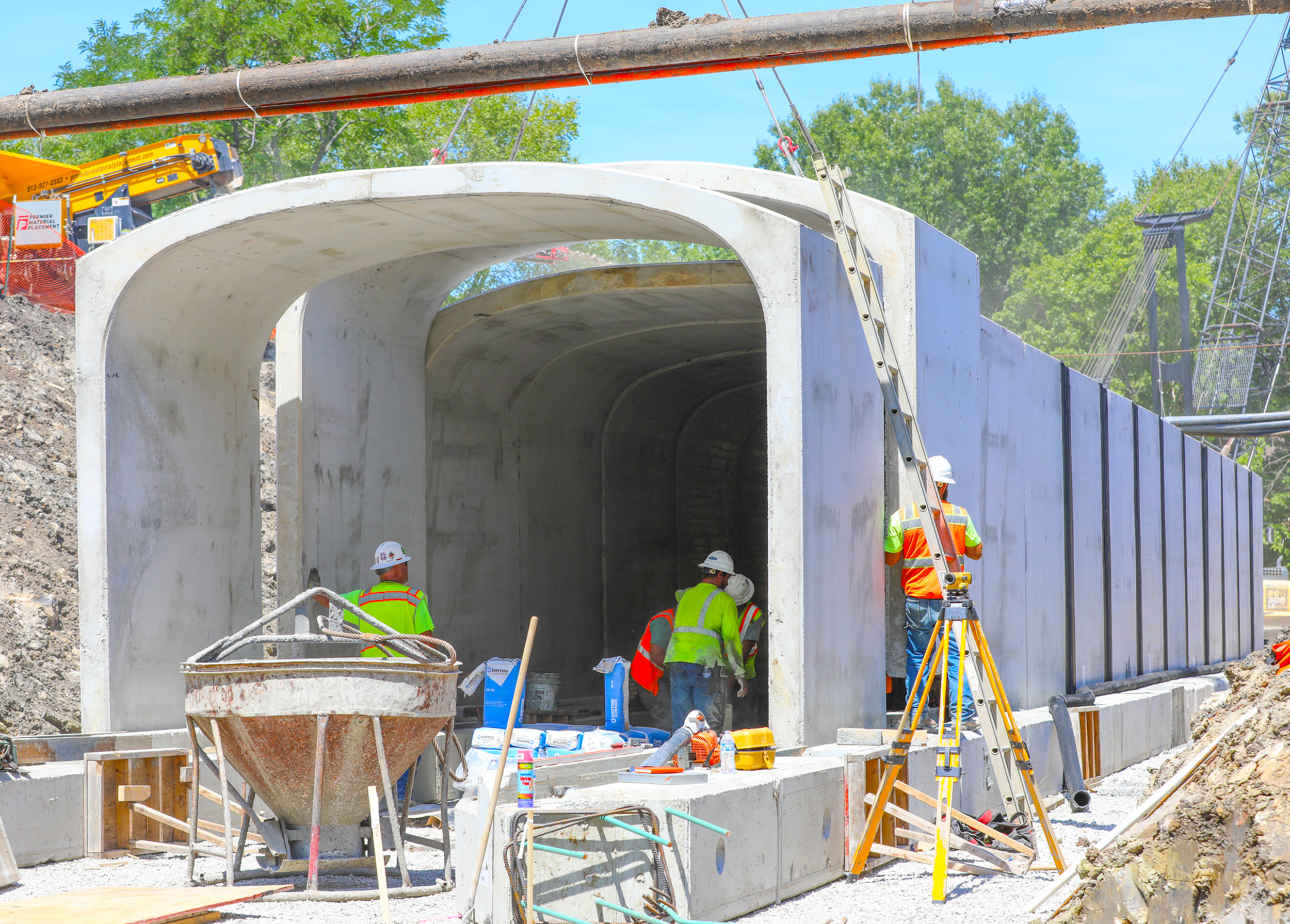Construction crews installed the 120-ft arch tunnel as part of Little Mill Creek Trail.