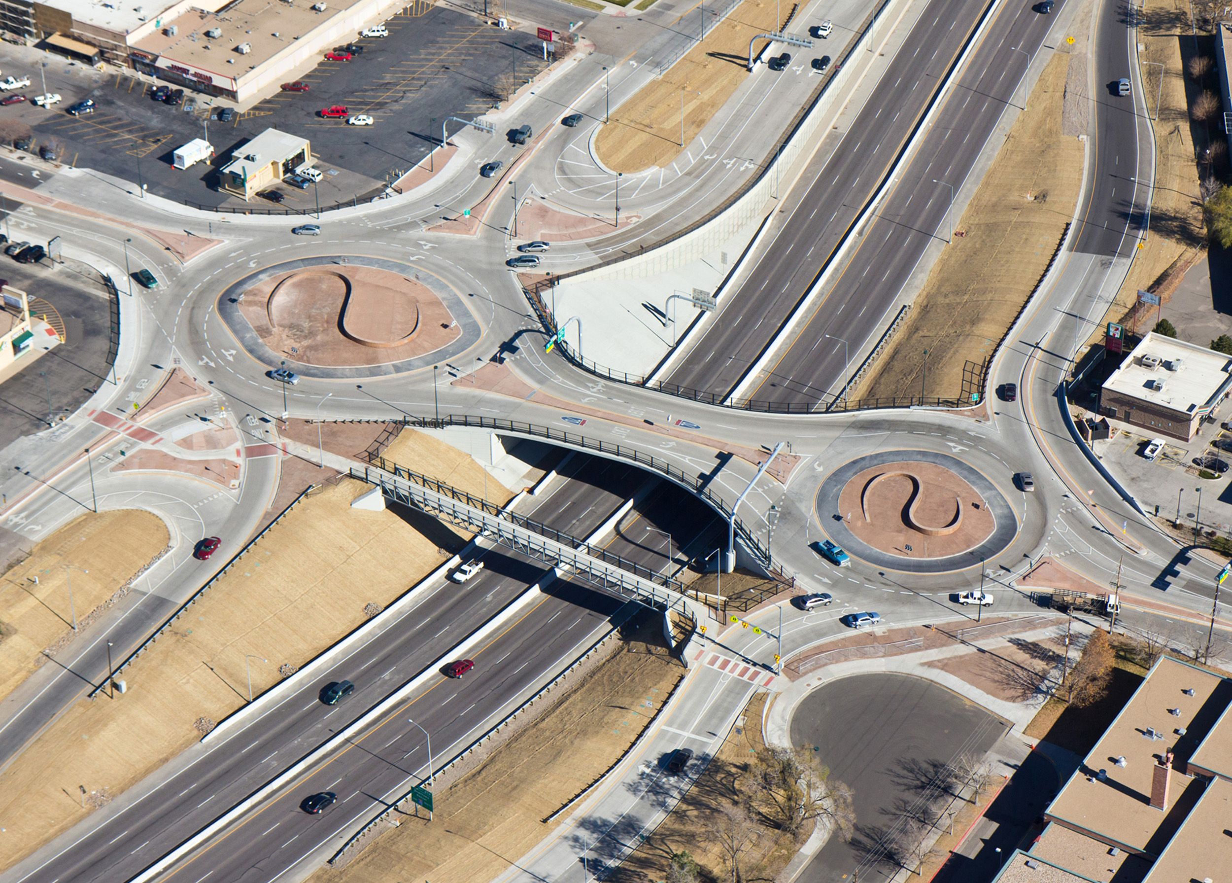 Pecos Street Bridge and I-70 interchange in Denver, CO.