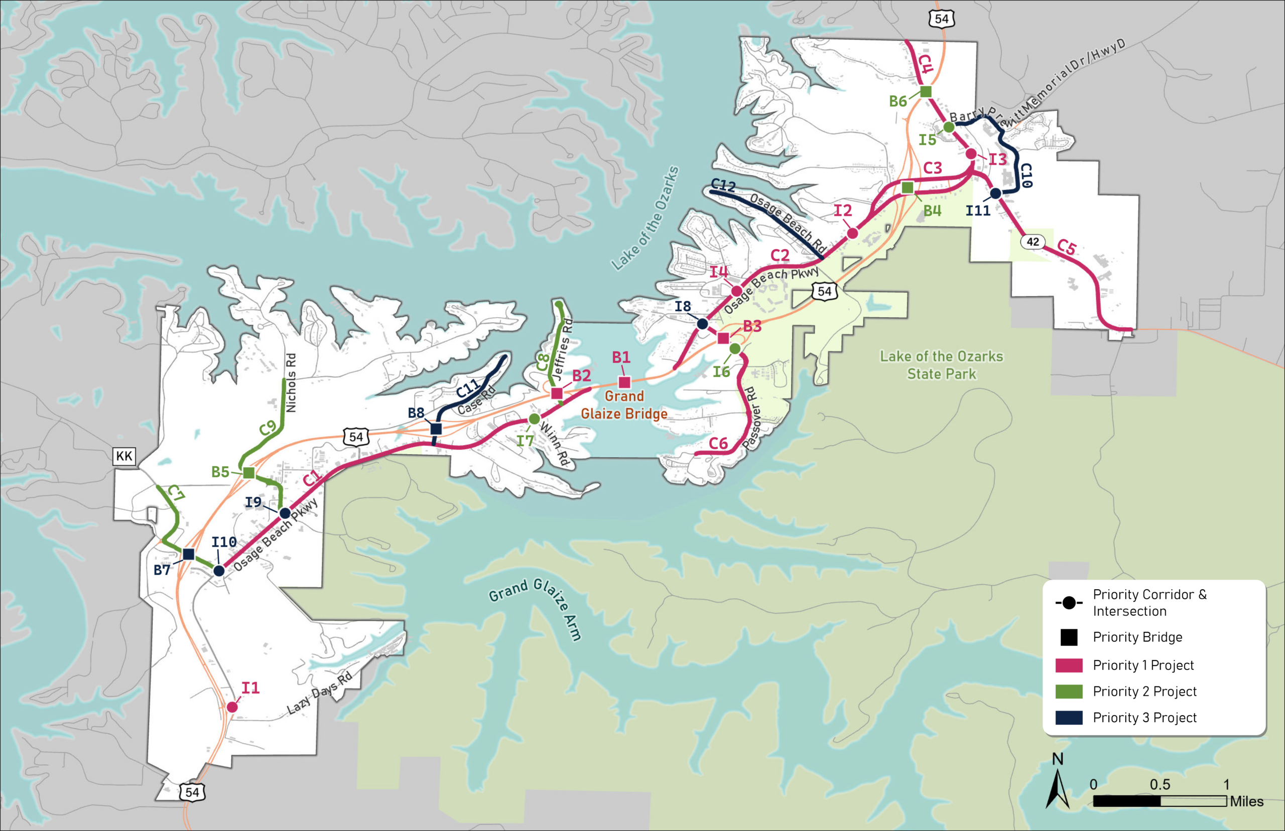 Priority safety projects were selected using crash history, roadway risk factors, technical analysis, and community input to create a clear implementation roadmap.
