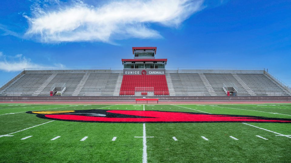 The Eunice Athletic Complex has seating for more than 3,000 spectators.