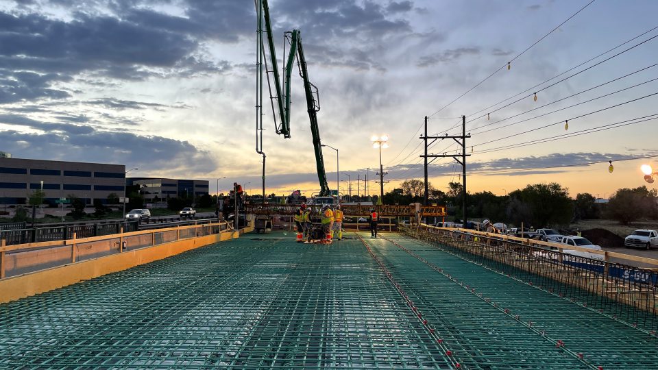 Deck pour of the new Platte Ave Bridge.