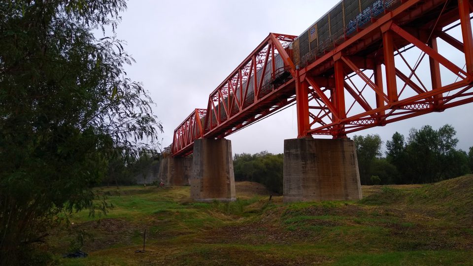 Existing condition of the Rio Grande International Bridge prior to construction.